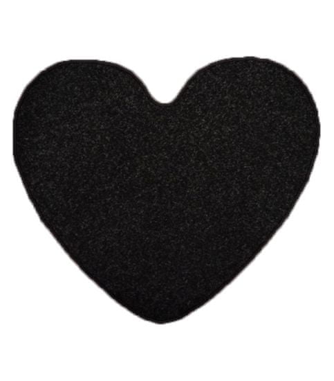 Vopi Kusový koberec Eton čierny srdce