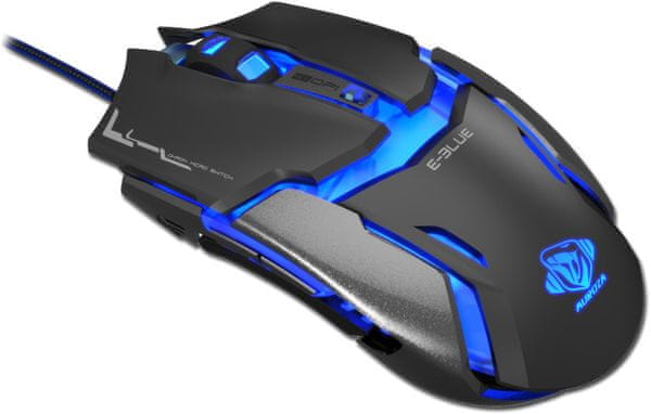 Herná myš E-Blue Auroza Type IM káblová optická voliteľná citlivosť rýchlosť 6 tlačidiel podsvietenie pre pravákov pre ľavákov
