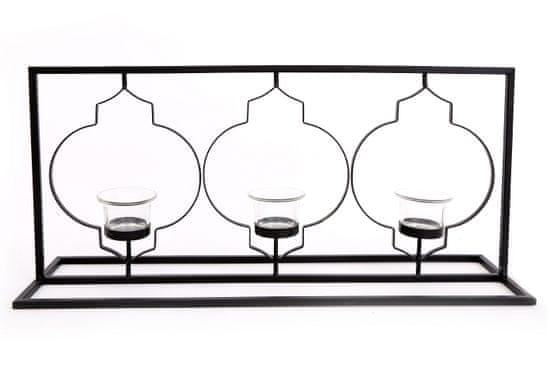 Sifcon Svietnik na čajové sviečky, 53,5 cm, čierny
