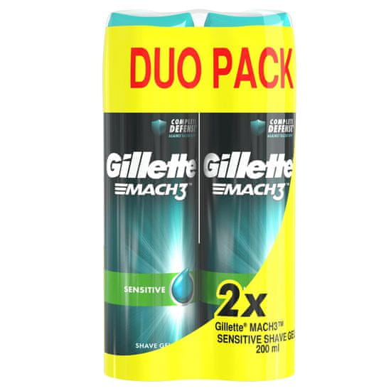 Gillette Mach3 Sensitive gel 2x200 ml