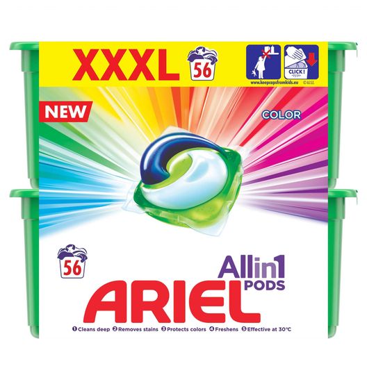Ariel Color All In One gélové kapsule 56 ks