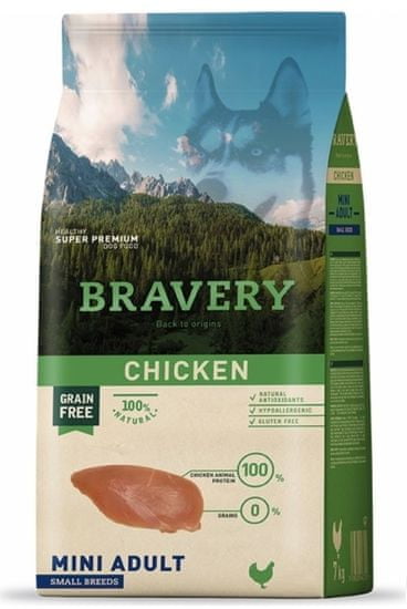 Bravery Dog ADULT MINI Grain Free chicken 2 kg