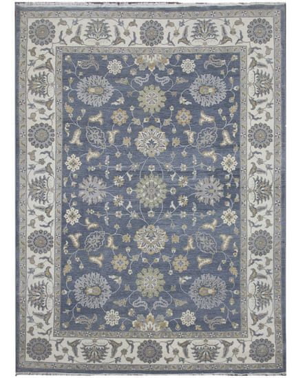 Diamond Carpets Ručne viazaný kusový koberec Diamond DC-Zigler Jeans blue / ivory