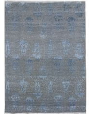 Diamond Carpets Ručne viazaný kusový koberec Diamond DC-EKT 10 Silver / blue 365x457
