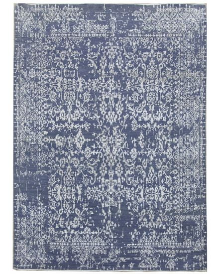 Diamond Carpets Ručne viazaný kusový koberec Diamond DC-JK 1 Jeans blue / silver