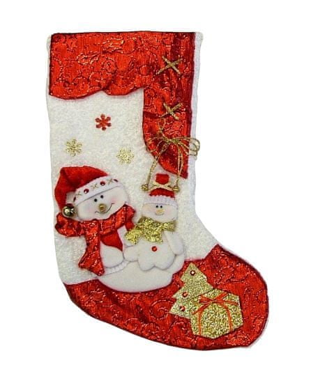 Seizis Ponožka na darčeky so snehuliakmi, červenobiela, 2 mix