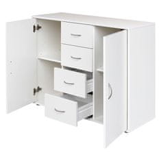 IDEA nábytok Bielizník 2 dvierka + 4 zásuvky 1507 biely
