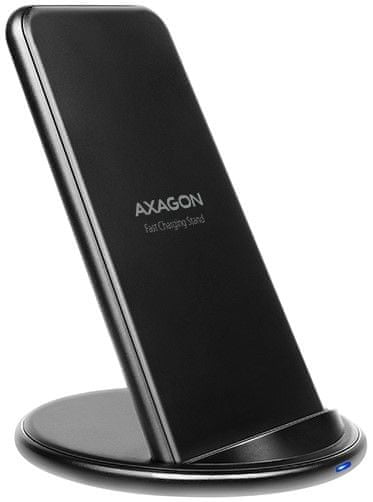 AXAGON Stojánková bezdrôtová Qi rýchlonabíjačka WDC-S10D, čierna
