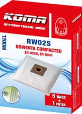 KOMA RW02S - Vrecká do vysávača Rowenta Compacteo ZR 003901 textilné, 5ks