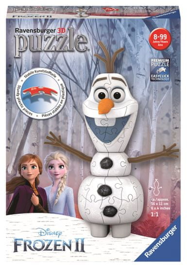 Ravensburger 3D Puzzle 111572 Disney Ľadové kráľovstvo 2 Olaf 3D 54 dielikov