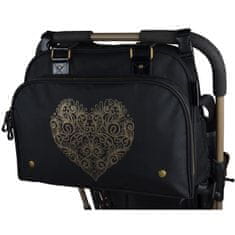VERVELEY BABY ON BOARD Prebaľovacia taška Simply Premium + príslušenstvo, Black Gold Heart