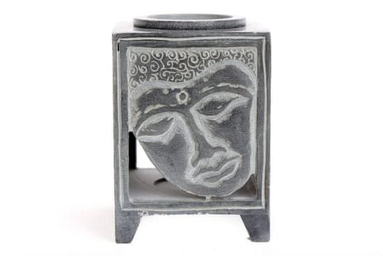 Sifcon Aromalampa BUDDHA, 17x13x13 cm, mydlový kameň, sivá