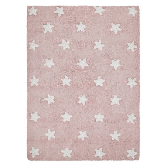 Lorena Canals Ručne tkaný kusový koberec Stars Pink-White