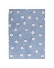 Lorena Canals Ručne tkaný kusový koberec Polka Dots Blue-White 120x160