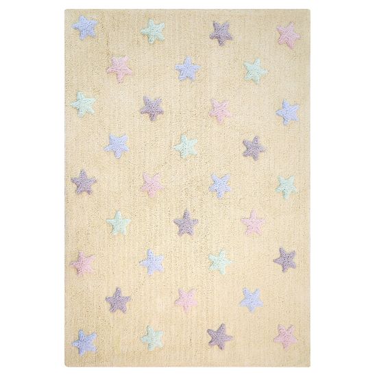 Lorena Canals Ručne tkaný kusový koberec Tricolor Stars Vanilla