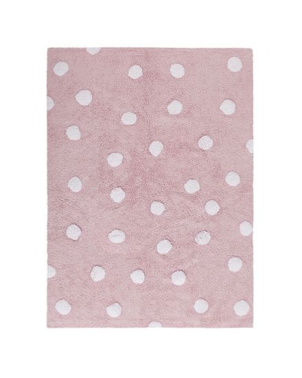 Lorena Canals Ručne tkaný kusový koberec Polka Dots Pink-White