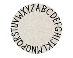 Lorena Canals Ručne tkaný kusový koberec Round ABC Natural-Black 150x150 (priemer) kruh
