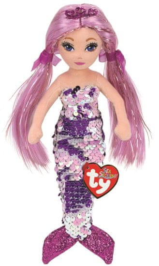 TY Mermaids Lorelei - fialová morská panna 45 cm s otočnými flitrami