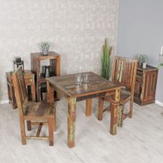 Bruxxi Jedálenský stôl z recyklovaného dreva Kalkutta, 80 cm, mango