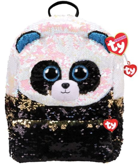 TY Fashion Sequins large batôžtek s otočnými flitrami Bamboo - panda