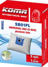 KOMA SB01PL - Sada 25 ks vreciek do vysávača Electrolux Universal Bag s plastovým čelom - kompatibilný s vreckami typu S-BAG