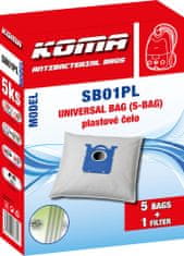 KOMA SB01PL - Sada 12 vreciek do vysávača Electrolux Universal Bag s plastovým čelom - kompatibilné s vreckami typu S-BAG