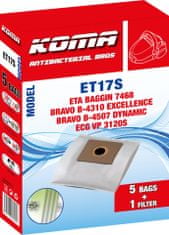 KOMA ET17S - Vrecká do vysávača ETA Baggin 7468 textilné, 5ks