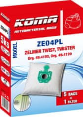 KOMA ZE04PL - Vrecká do vysávača Zelmer Twist, Twister textilné, plastové čelo