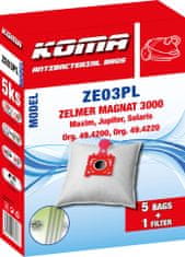 KOMA ZE03PL - Sada 25 ks vreciek s plastovým čelom do vysávačov Zelmer Magnat 3000, Maxim, Solaris