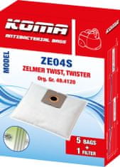 KOMA ZE04S - Sada 25 ks vreciek do vysávača Zelmer Twist, Twister