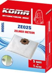 KOMA ZE02S - Vrecká do vysávača Zelmer Meteor textilné, 5ks