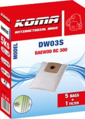 KOMA DW03S - Sada 25 ks vreciek do vysávača Daewoo RC 300
