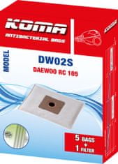 KOMA DW02S - Sada 25 ks vreciek do vysávača Daewoo RC 105