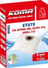 KOMA ET07S - Vrecká do vysávača ETA Optimo 1406, Astro 1410, Aquill 1412 textilné, 5ks