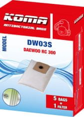 KOMA DW03S - Sada 25 ks vreciek do vysávača Daewoo RC 300