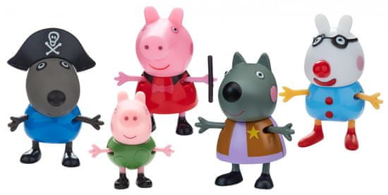 TM Toys Peppa Pig - Maškarné šaty, set 5 figúrok