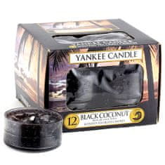 Yankee Candle Sviečky čajové , Čierny kokos, 12 ks