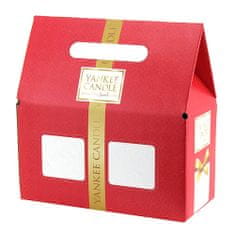 Yankee Candle Darčeková krabička , Na 2 stredné sviečky Classic, červená