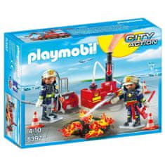 Playmobil Zásah hasičov s vodnou pumpou , Hasiči, 28 dielikov