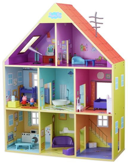 TM Toys Peppa Pig Drevený domček vrátane vybavenia