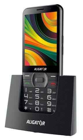 Aligator A900 GPS Senior, čierny + stolná nabíjačka