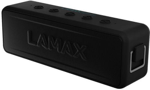 výkonný prenosný Bluetooth reproduktor LAmax sentinel2 výkon 20 w 5.0 bezdrôtová verzia Bluetooth 3600mAh batéria výdrž až 24 h TWS funkcia 3,5mm aux usb-c nabíjanie microSD slot kvalitné meniče zvuk bez skreslenia