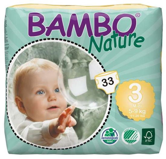 Bambo Nature 3 Midi (5-9 kg) 33 ks