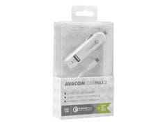 Avacom  Carmax 2 nabíjačka do auta 2x Qualcomm Quick Charge 2.0, biela farba (micro USB kábel)