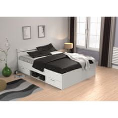 IDEA nábytok Multifunkčná posteľ 140x200 MICHIGAN perleťovo biela