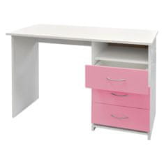 IDEA nábytok Písací stôl 44 ružová/biela