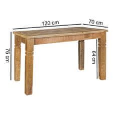 Bruxxi Jedálenský stôl Rustica, 120 cm, mangové drevo