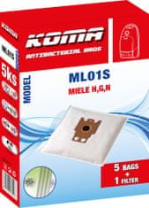 KOMA ML01S - Vrecká do vysávača Miele H,G,N textilné, 5ks