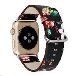 eses Kožený kvetinový remienok 38/40 mm čierny/červený pre Apple Watch (1530000158)