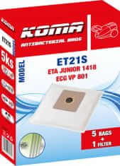 KOMA ET21S - Vrecká do vysávača ETA Junior 1418 textilné